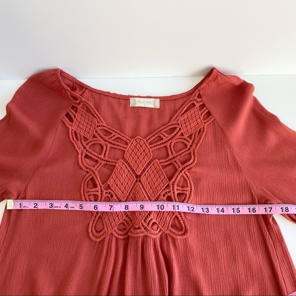 Altar’d State Crocheted Long Sleeve Lightweight Boho Tunic Dress - Picture 12 of 13